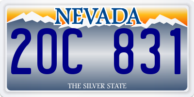 NV license plate 20C831