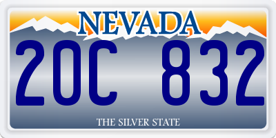 NV license plate 20C832