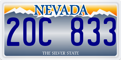 NV license plate 20C833