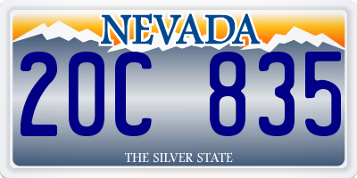 NV license plate 20C835