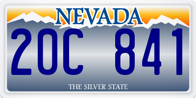 NV license plate 20C841