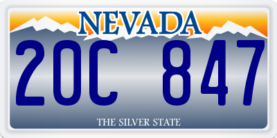 NV license plate 20C847