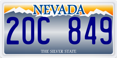 NV license plate 20C849