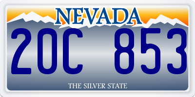 NV license plate 20C853