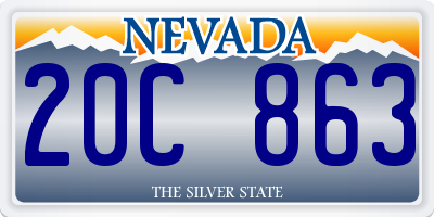 NV license plate 20C863