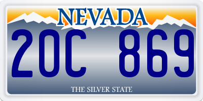 NV license plate 20C869