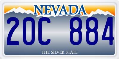 NV license plate 20C884