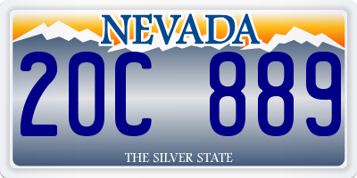 NV license plate 20C889