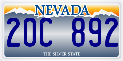 NV license plate 20C892