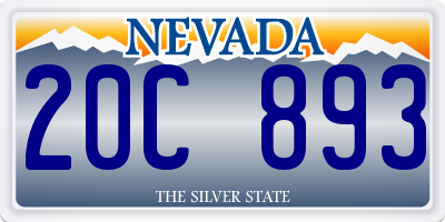 NV license plate 20C893