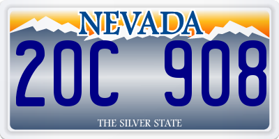 NV license plate 20C908