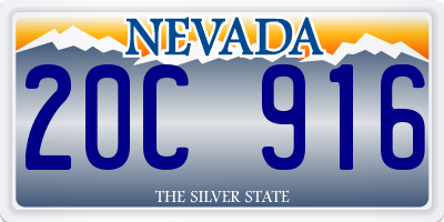 NV license plate 20C916