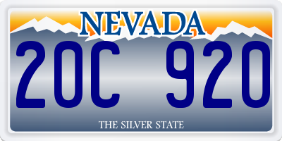 NV license plate 20C920