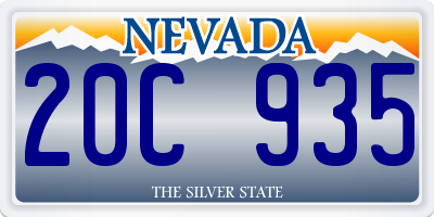 NV license plate 20C935
