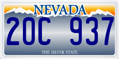 NV license plate 20C937