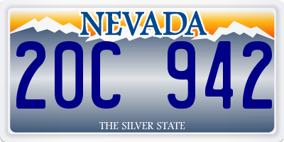 NV license plate 20C942