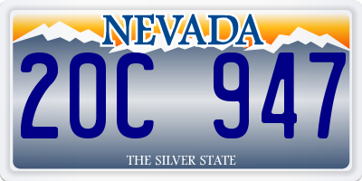 NV license plate 20C947