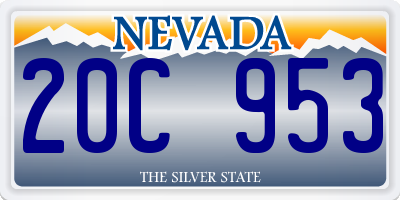 NV license plate 20C953