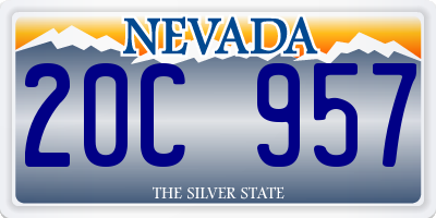 NV license plate 20C957