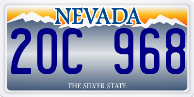 NV license plate 20C968