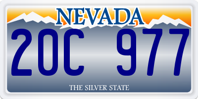 NV license plate 20C977