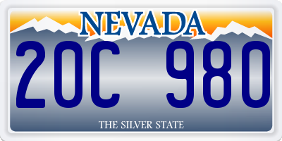 NV license plate 20C980