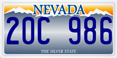 NV license plate 20C986