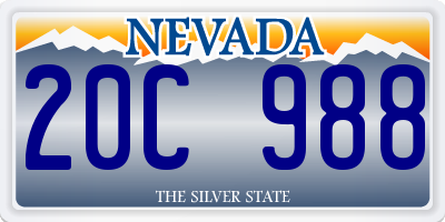 NV license plate 20C988