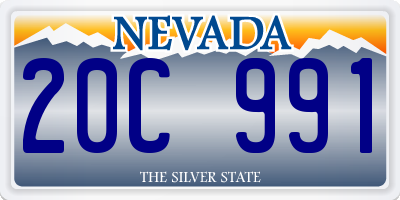 NV license plate 20C991