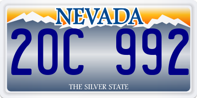 NV license plate 20C992