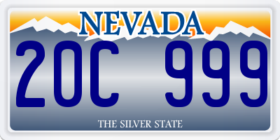 NV license plate 20C999