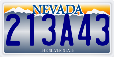 NV license plate 213A43