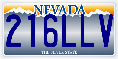 NV license plate 216LLV