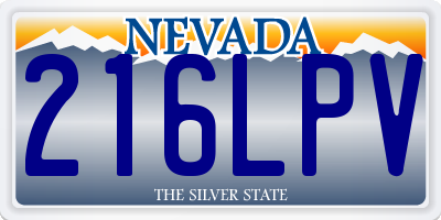 NV license plate 216LPV