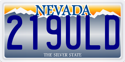 NV license plate 219ULD