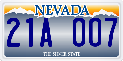 NV license plate 21A007