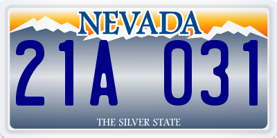 NV license plate 21A031