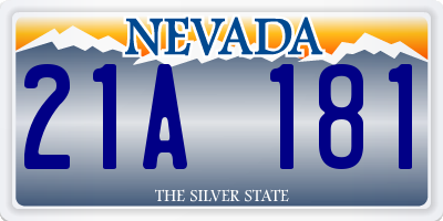 NV license plate 21A181
