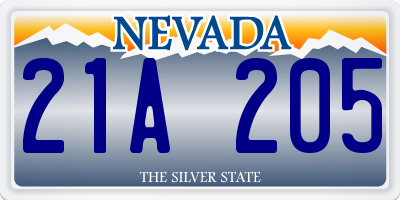 NV license plate 21A205