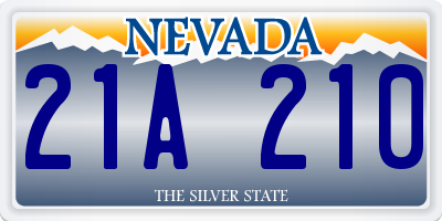 NV license plate 21A210