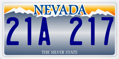 NV license plate 21A217