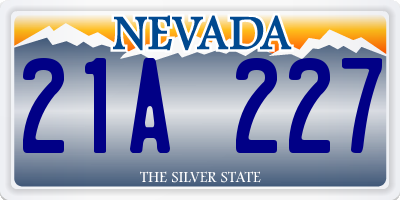 NV license plate 21A227