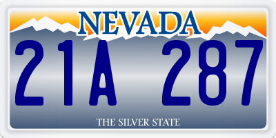 NV license plate 21A287