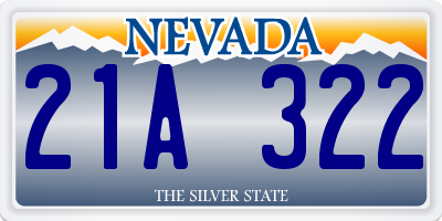 NV license plate 21A322