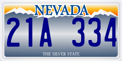 NV license plate 21A334