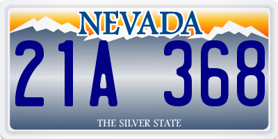 NV license plate 21A368