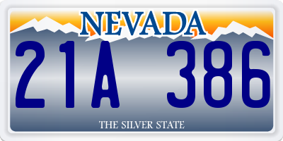NV license plate 21A386