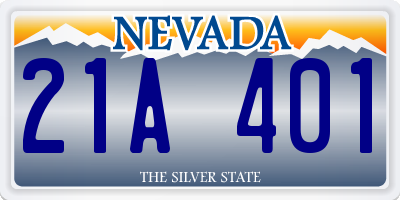 NV license plate 21A401