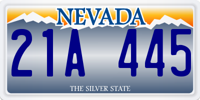 NV license plate 21A445