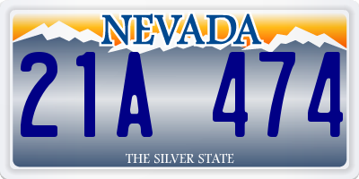 NV license plate 21A474